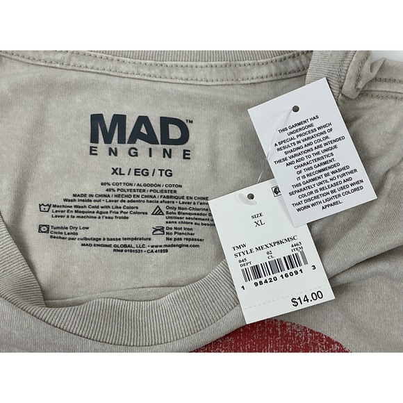 Mad Engine Lover Heart Graphic T-Shirt Women's XL Crew Neck Short Sleeve Top‎ - Picture 5 of 5